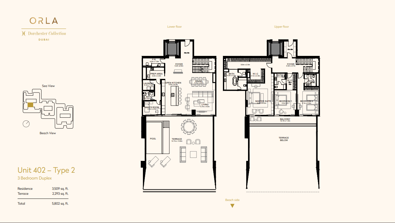 3 Bedroom Duplex Floor Plan